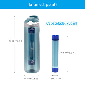 Garrafa com Filtro Purificador de Água 750ML - Mandatory