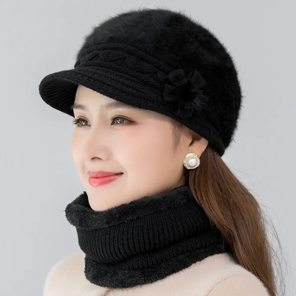 Conjunto Cachecol Tipo Gola e Chapéu de Inverno Pele Sintética - Mandatory