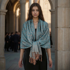 Cachecol de Luxo Lenço de Cashmere Feminino Estampado - Mandatory