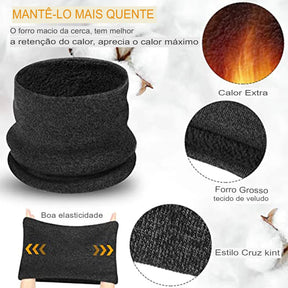 Kit Inverno Unissex com Proteção Térmica Gorro, Gola e Luvas - Mandatory