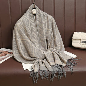 Cachecol de Luxo Lenço de Cashmere Feminino Estampado - Mandatory