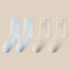 Kit 2 Pares Meia Térmica Feminina em Cashmere Natural Macia - Mandatory