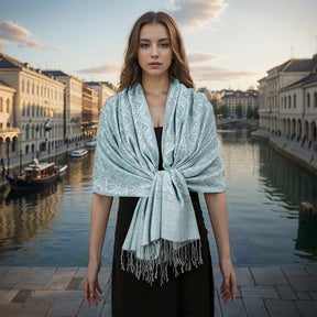 Cachecol de Luxo Lenço de Cashmere Feminino Estampado - Mandatory