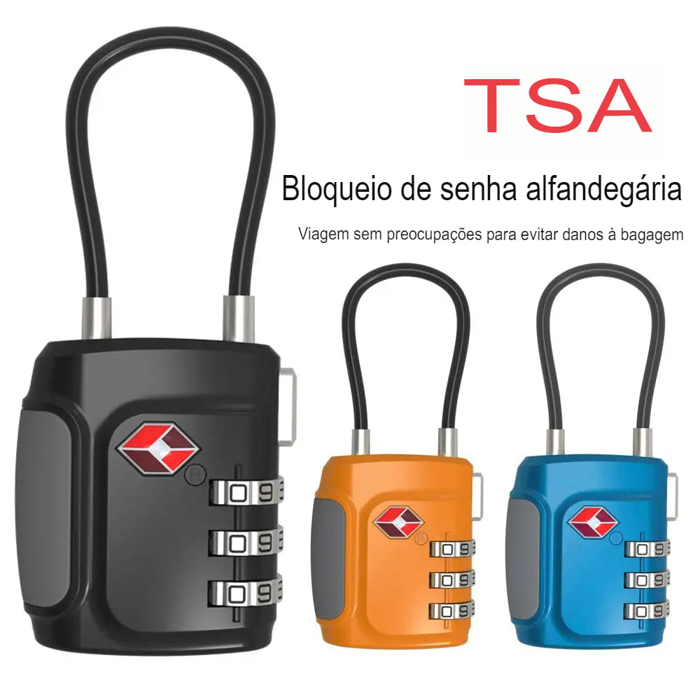 Cadeado TSA com Combinação de 3 Dígitos Proteção para Malas - Mandatory