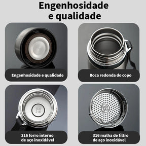 Garrafa Térmica de Aço Inoxidável com Dupla Isolação - Mandatory