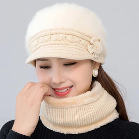 Conjunto Cachecol Tipo Gola e Chapéu de Inverno Pele Sintética - Mandatory