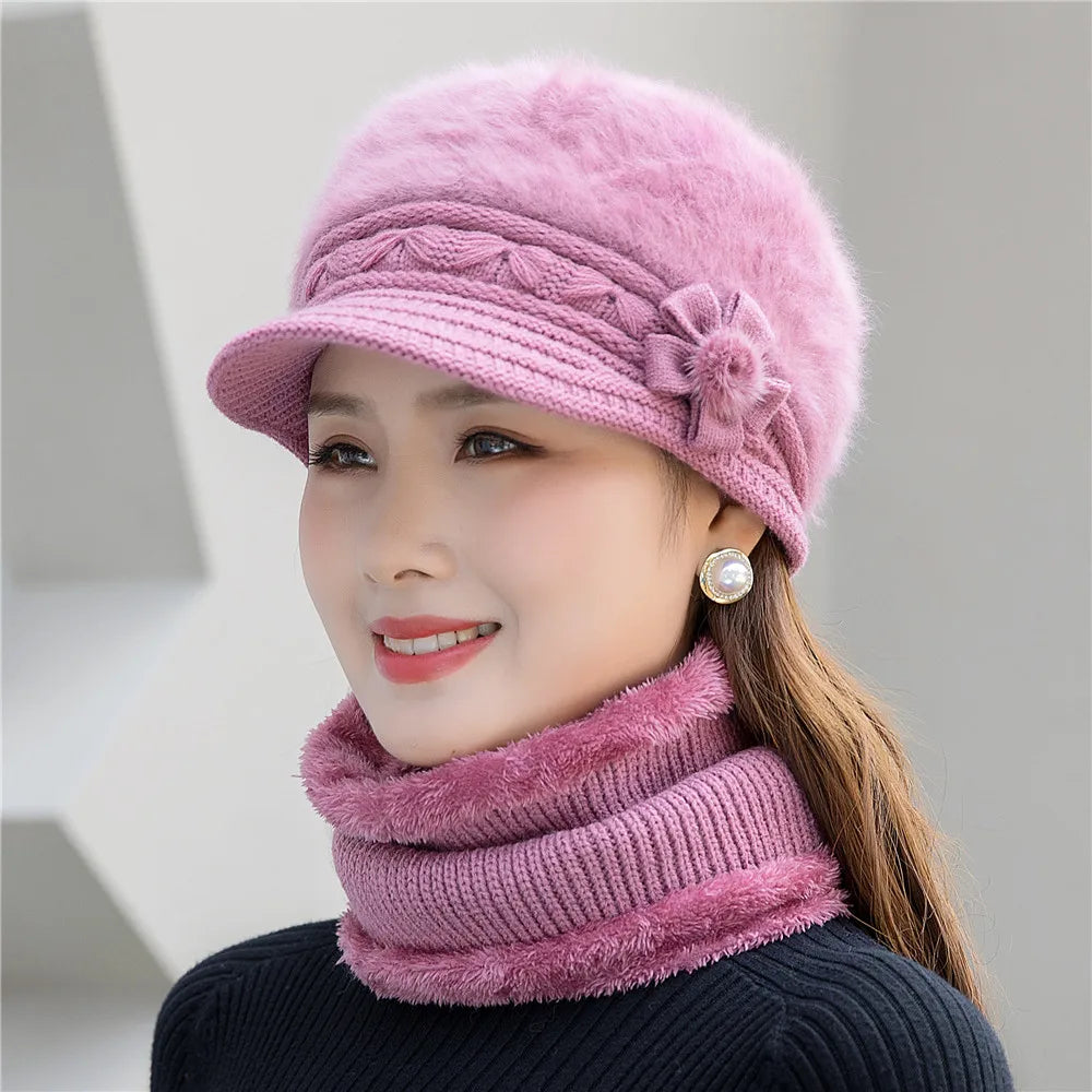 Conjunto Cachecol Tipo Gola e Chapéu de Inverno Pele Sintética - Mandatory
