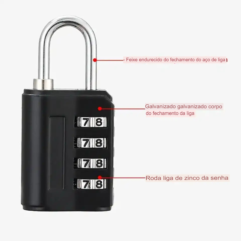 Cadeado com Senha para Armários e Malas de Viagem - Mandatory