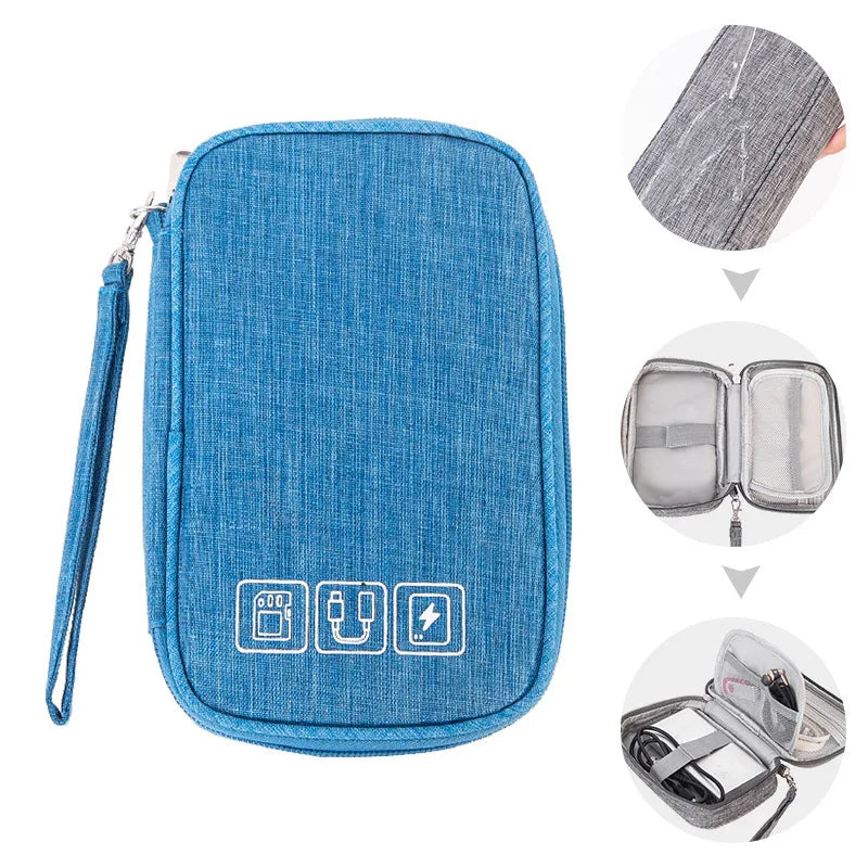 Mantenha seus cabos e gadgets organizados com a Bolsa Organizadora de Cabos Impermeável. Perfeita para viagens, negócios e uso diário. mandatory.com.br