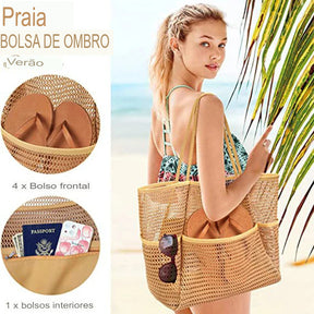 Bolsa de Praia Multi Bolsos Espaçosa e Sofisticada - Mandatory