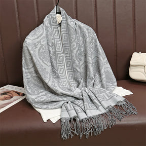 Cachecol de Luxo Lenço de Cashmere Feminino Estampado - Mandatory