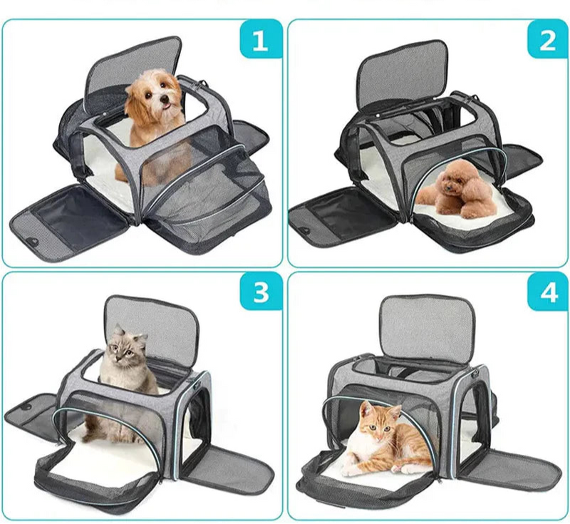 Bolsa de Transporte para Pets Expansível para Viagens e Avião