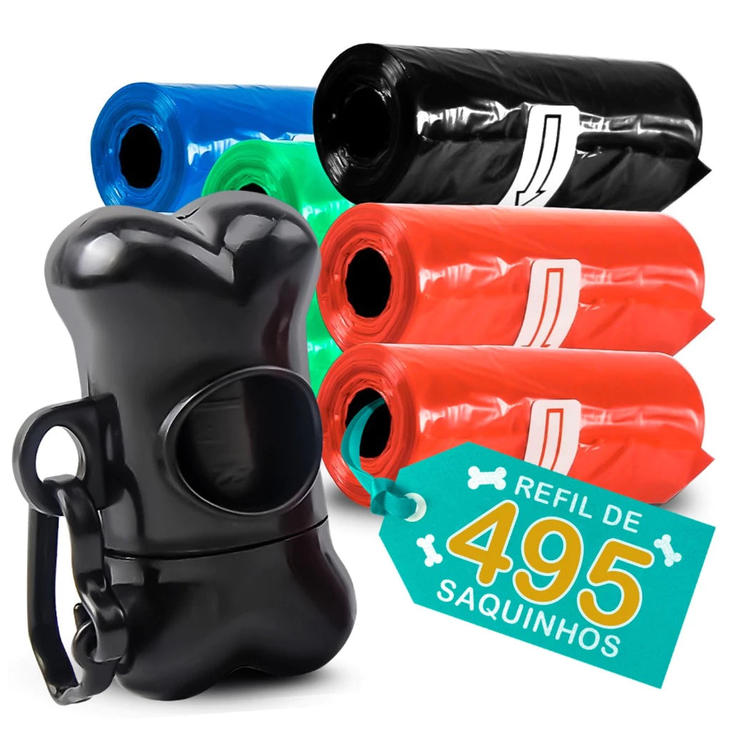 Kit Higiênico Pet – 495 Sacos Biodegradáveis + Suporte - Mandatory
