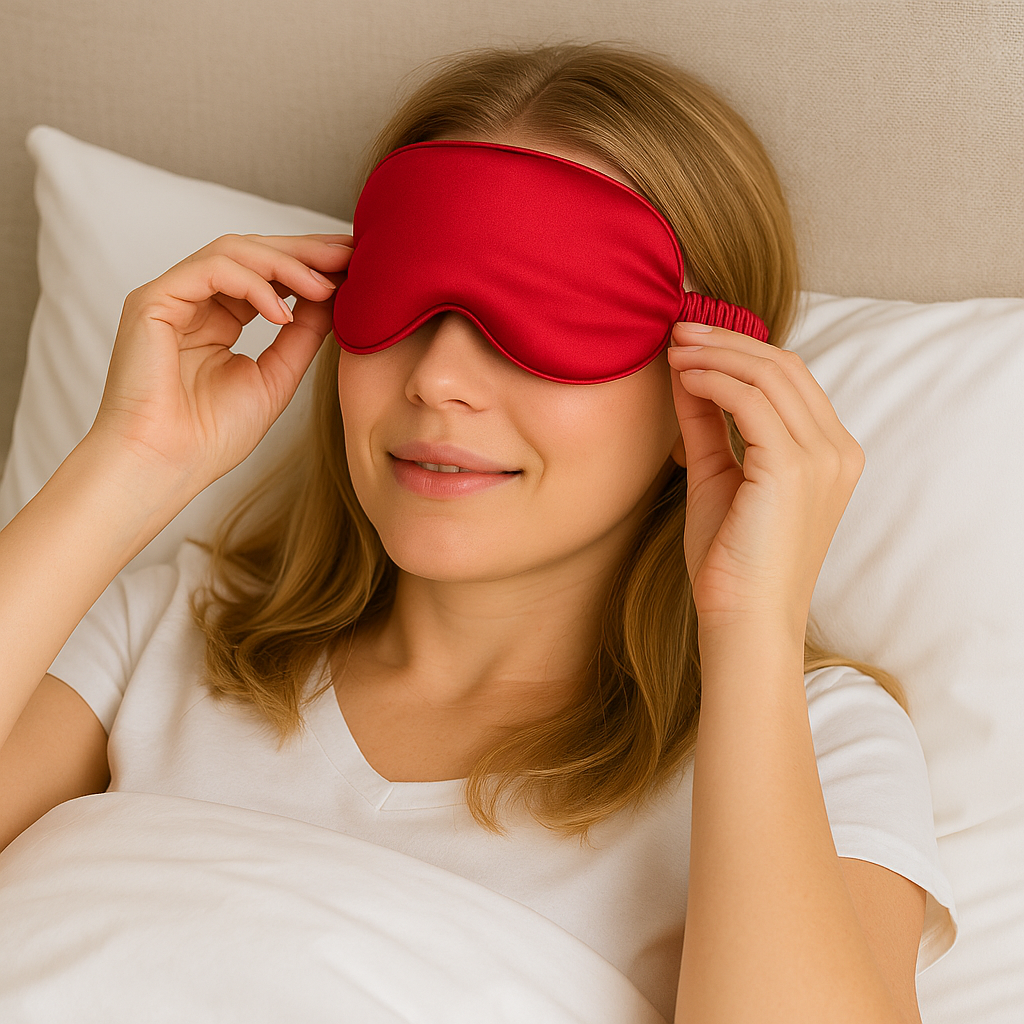 máscara de dormir em seda, confortável e prática, mandatory.com.br