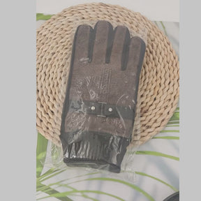 Luvas Grossas masculinas Camurça Couro Frio Rigoroso